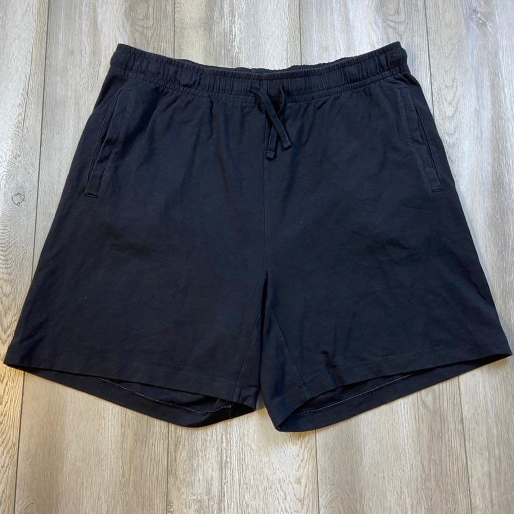 SKIMS Shorts Mens Large Black Stretch Cotton Blend Jersey Lounge Casual Men